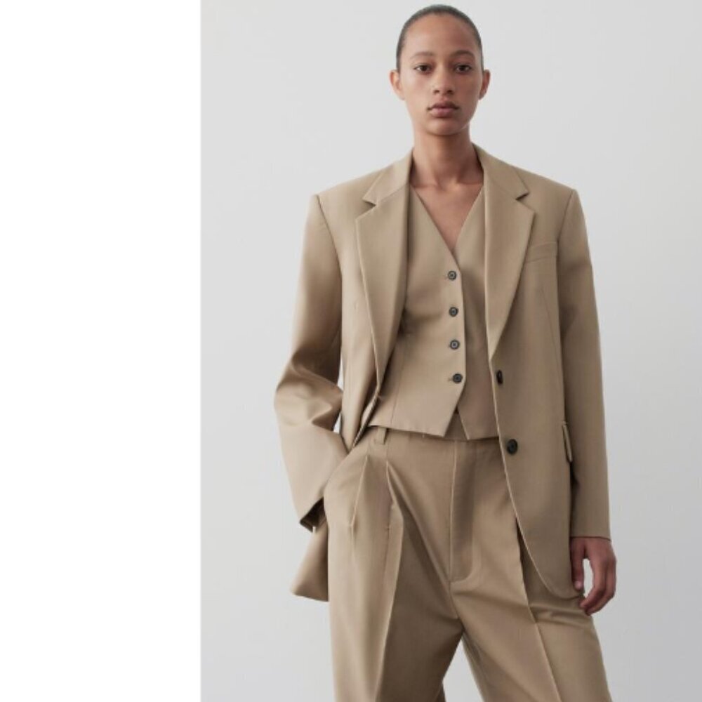 ZARA - ZW COLLECTION OVERSIZE BLAZER IN TAN - S